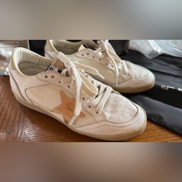 Golden Goose White and Rose Gold Star Sneakers size 38 - Picture 3 of 6